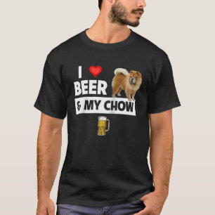 Camiseta Eu amo a Beer e o meu cão de vaca, o Bebendo da mã