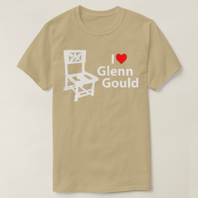 Camiseta Eu amo a cadeira de Glenn Gould  (Frente do Design)