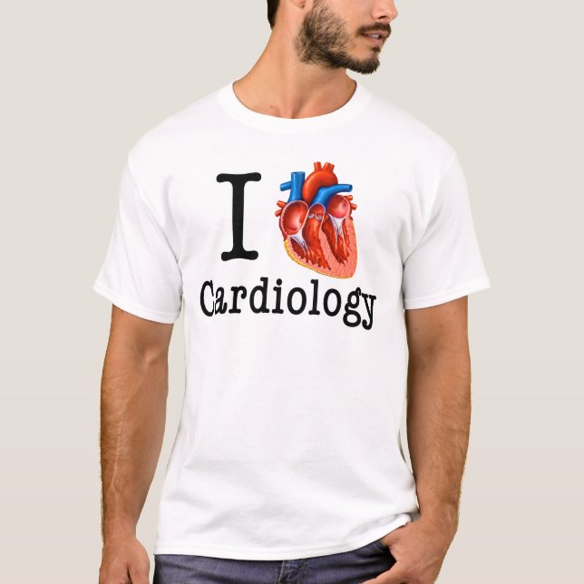 Camiseta Eu amo a cardiologia (Frente)