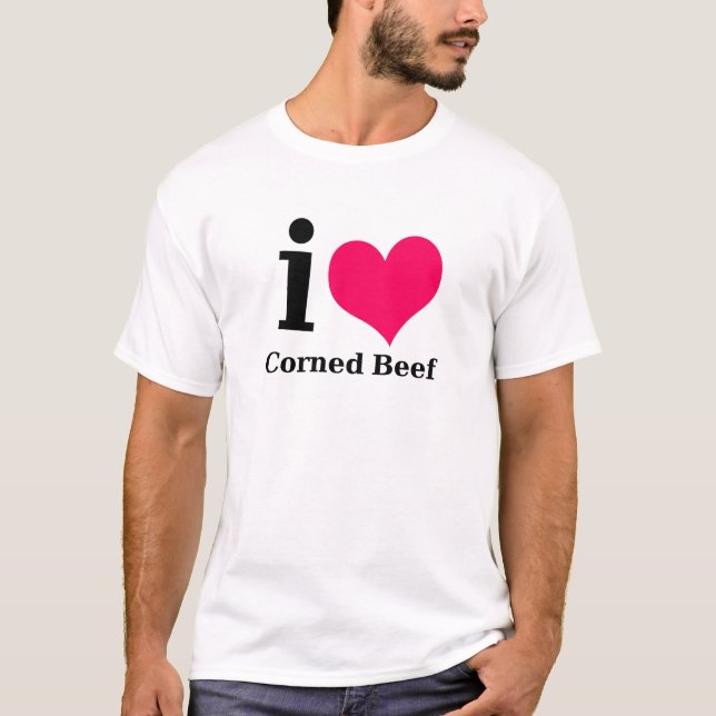 Camiseta Eu amo a carne em lata (Frente)