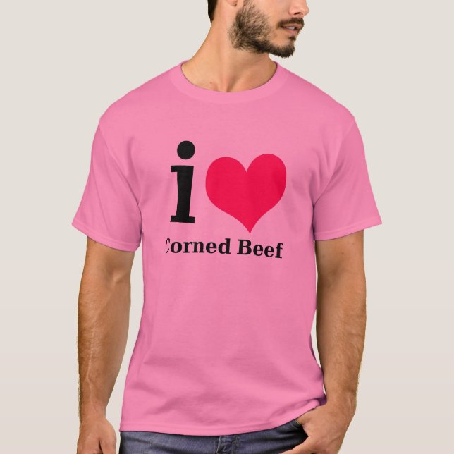 Camiseta Eu amo a carne em lata (Frente)