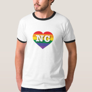 Camiseta Eu amo a Carolina do Norte Orgulho gay