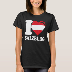 Camiseta Eu amo a cidade de Salzburgo na Áustria Eu amo Sal