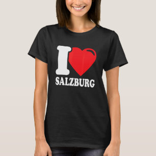 Camiseta Eu amo a cidade de Salzburgo na Áustria Eu amo Sal