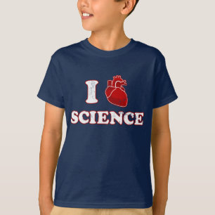 Camiseta eu amo a ciência/anatomia do coração da ciênci