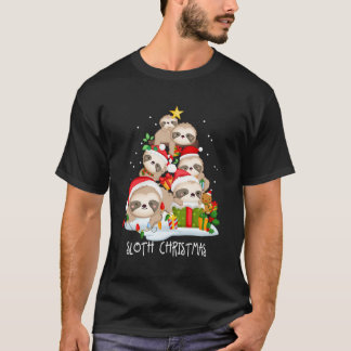 Camiseta Eu Amo A Comemoração Sloth Tree Slothmas Xmas
