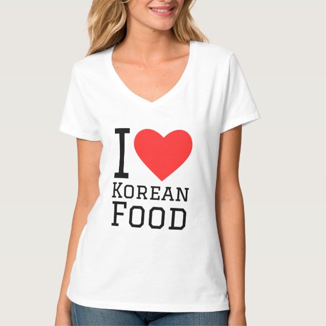 Camiseta Eu amo a comida coreana (Frente)