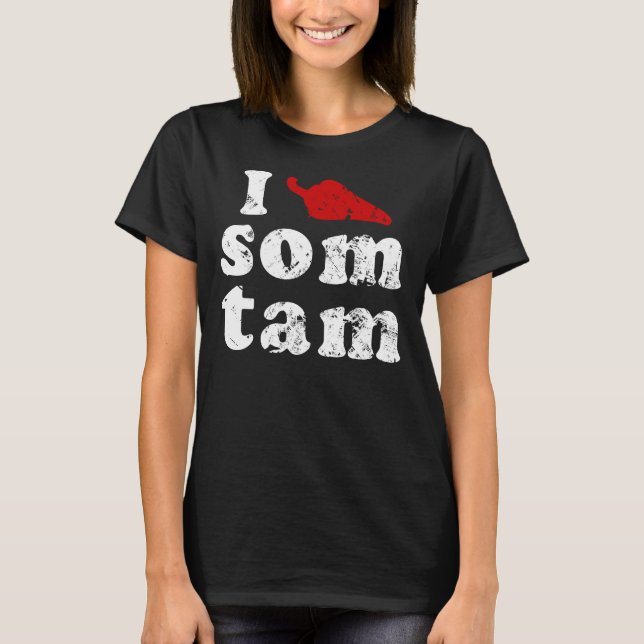 Camiseta Eu amo a comida tailandesa de Isaan do ❤ de Tam do (Frente)