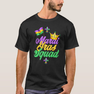 Camiseta Eu amo a Coroa de Bandeiras do Mardi Gras Fleur de