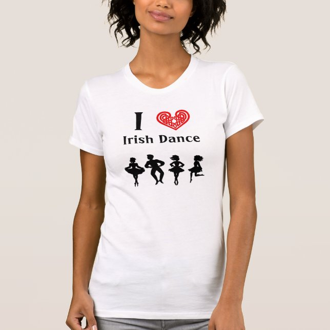 Camiseta Eu amo a dança irlandesa (Frente)