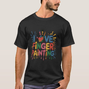 Camiseta Eu Amo a Diversão da Pintura com os Dedos
