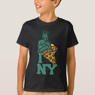 Camiseta Eu Amo A Estátua Da Pizza De Nova York Da Liberty