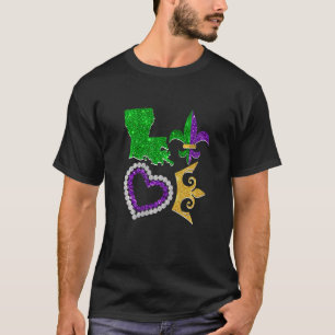 Camiseta Eu Amo A Festa De Carnaval Do Mardi Gras