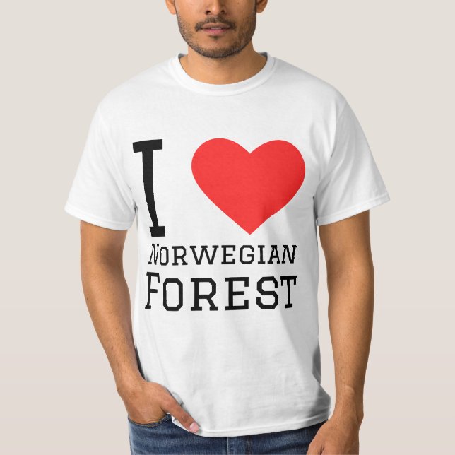 Camiseta Eu amo a floresta norueguesa (Frente)