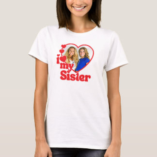 Camiseta Eu Amo a Foto do Coração da Minha Irmã