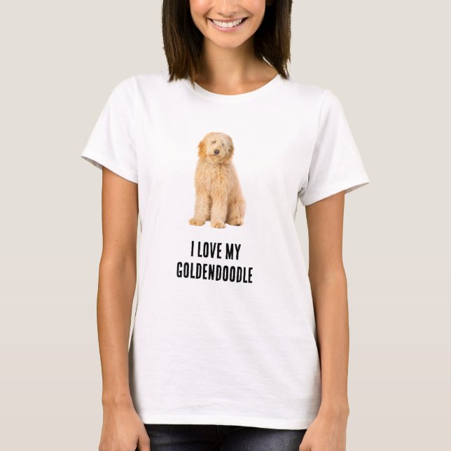 Camiseta Eu Amo a Foto do Meu Goldendoodle (Frente)