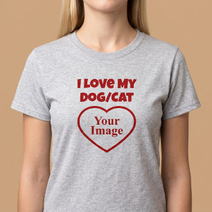 Camiseta Eu Amo a Foto do Meu Pet/Cachorro/Gato