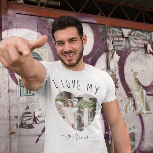 Camiseta Eu amo a foto personalizada da minha namorada