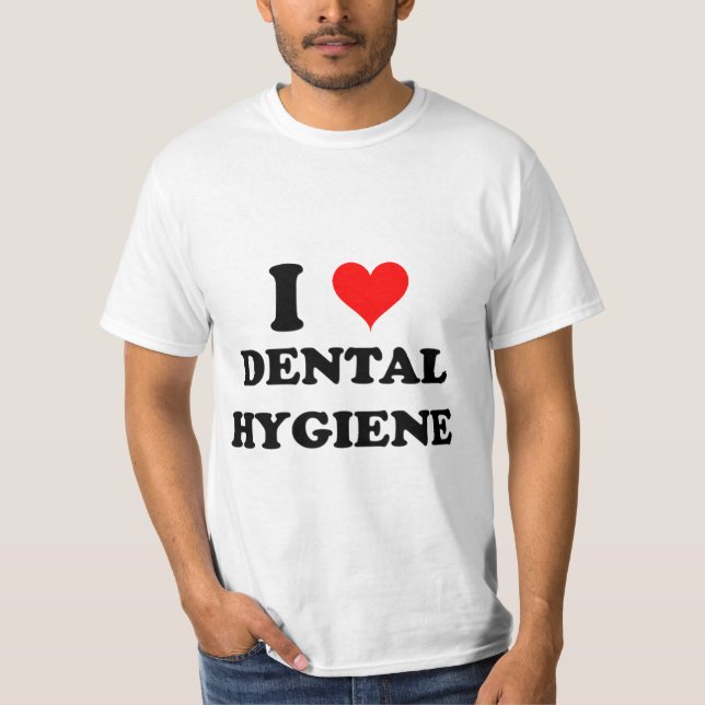 Camiseta Eu amo a higiene dental (Frente)