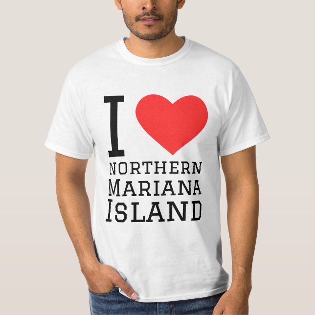 Camiseta Eu amo a ilha Mariana norte (Frente)