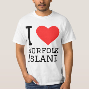 Camiseta Eu amo a Ilha Norfolk