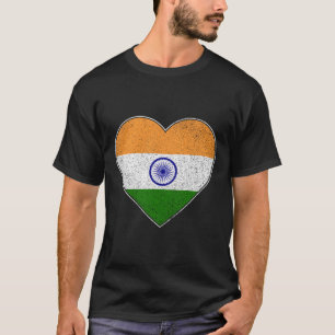 Camiseta Eu Amo A Índia Meu Parceiro Indiano De Bandeira Ca