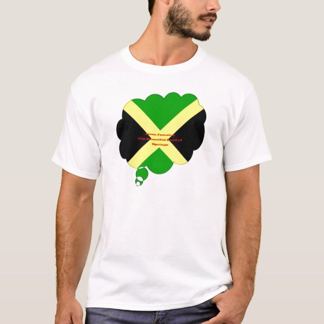 Camiseta Eu Amo A Jamaica. A bela terra dos Primaveras (Frente)