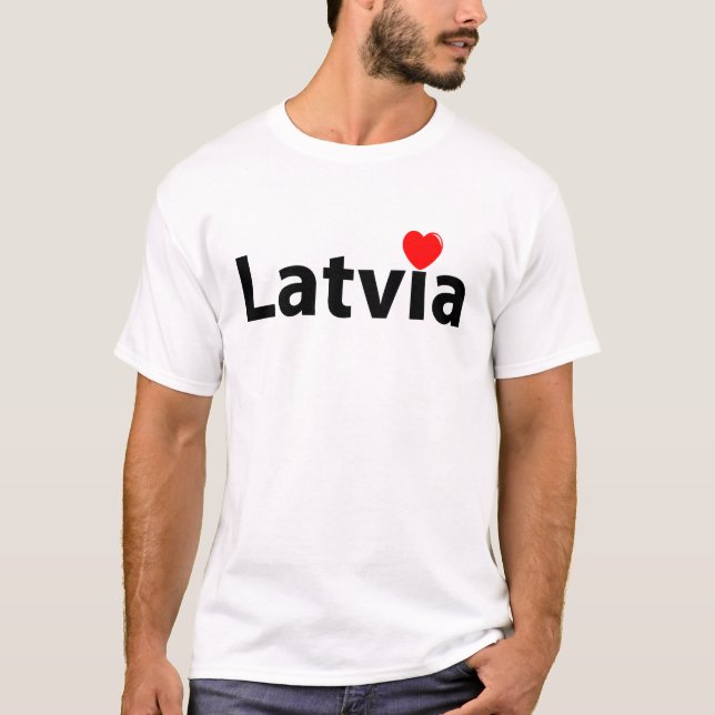 Camiseta Eu amo a Letónia (Frente)