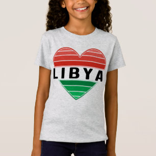 Camiseta Eu amo a Líbia, coração líbio