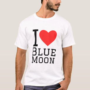 Camiseta Eu amo a lua azul