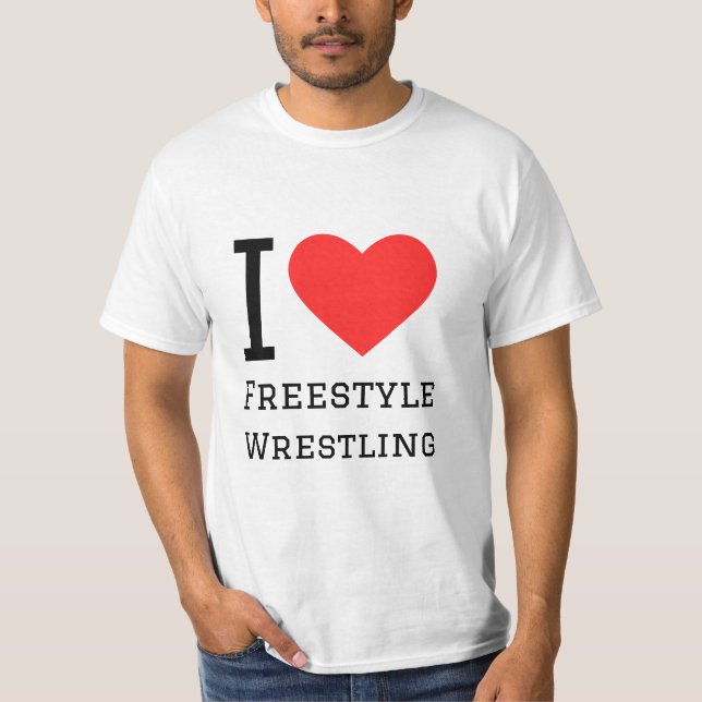 Camiseta Eu amo a luta do estilo livre (Frente)