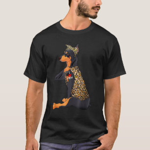 Camiseta Eu Amo A Mãe Tatto Doberman Dog Com Bandana
