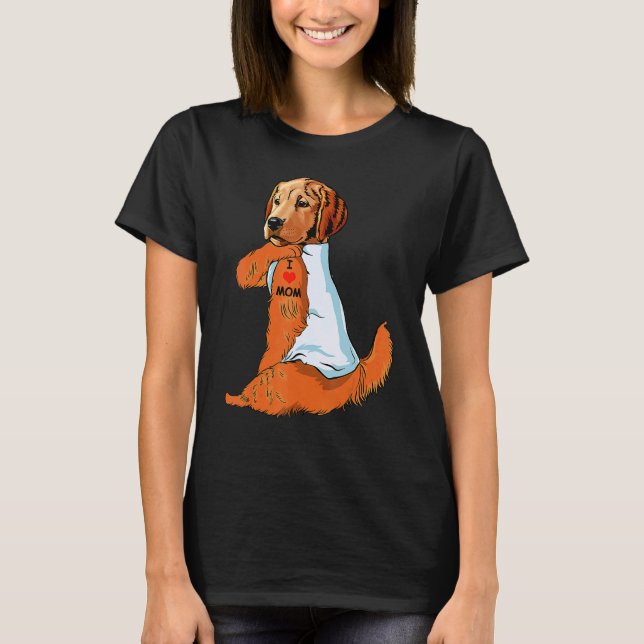 Camiseta Eu Amo A Mãe Tatto Hovawart Mãe Mulheres Cachorro (Frente)