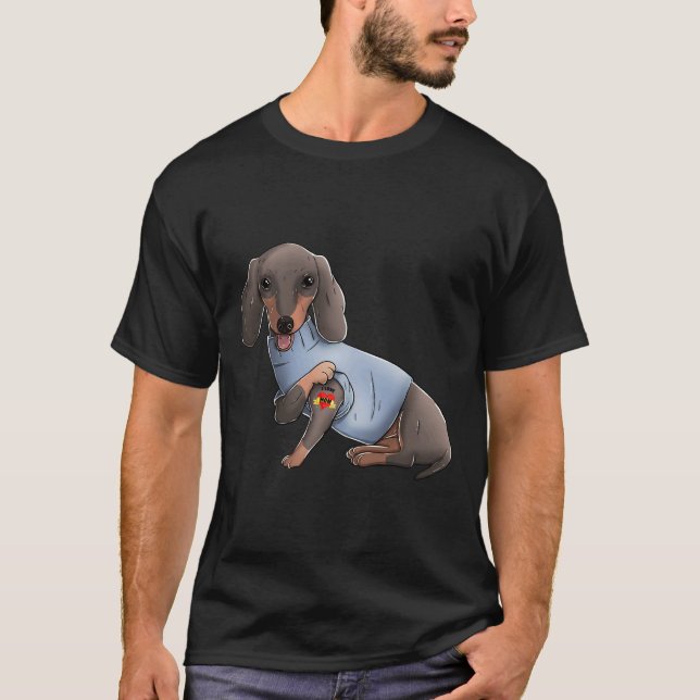 Camiseta Eu Amo A Mãe Tattoo Dachshund Mãe Dia Da Mãe (Frente)