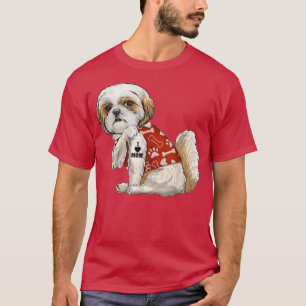 Camiseta Eu Amo A Mãe Tattoo Shih Tzu Mãe Dia de as mães En