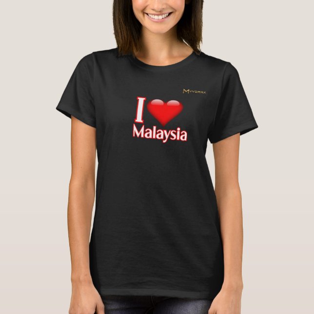 Camiseta Eu Amo a Malásia (Frente)