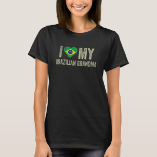 Camiseta Eu Amo A Minha Avó Brasileira A Família De Bandeir