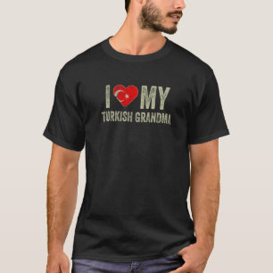 Camiseta Eu Amo A Minha Avó Turca A Família De Bandeiras Da