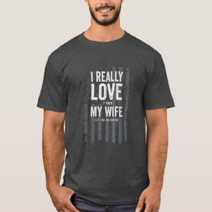 Camiseta Eu Amo A Minha Esposa, Mens Engraçados Bass Piada