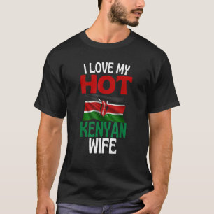 Camiseta Eu Amo A Minha Esposa Quente Queniana Engraçada Re