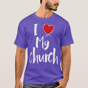 Camiseta Eu Amo A Minha Igreja Coração Cristã Bonita VBS