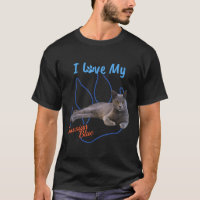 Eu Amo A Minha Impressão Azul De Gato De Pata