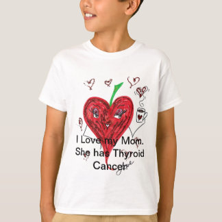 Camiseta Eu amo a minha mãe. Ela tem Cancer de tireoide