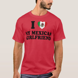 Camiseta Eu Amo a minha Namorada mexicana, México, Bandeira