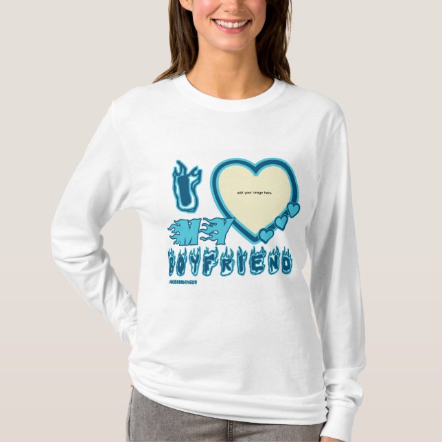 Camiseta Eu Amo A Minha Namorado Personalizada Capa Longa (Frente)