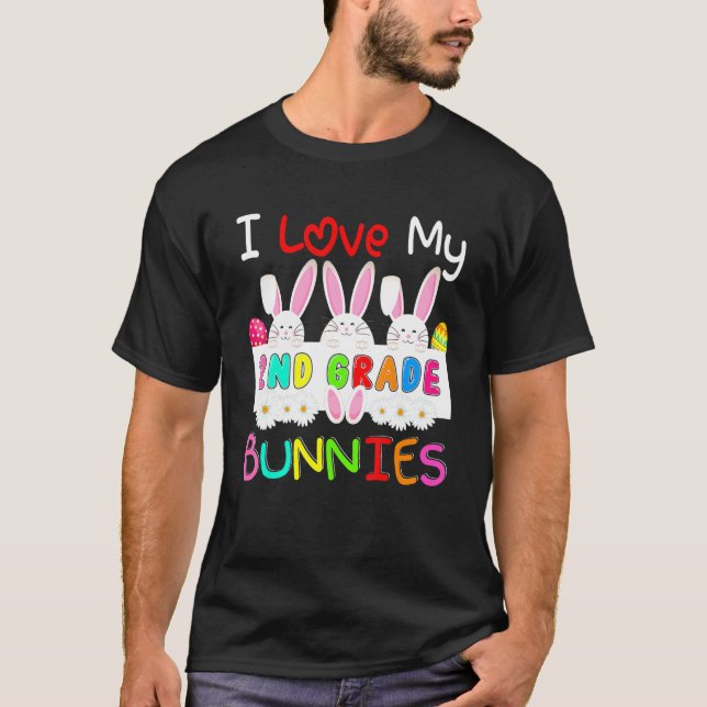 Camiseta Eu Amo A Minha Páscoa segundo De Flores De Búnias (Frente)