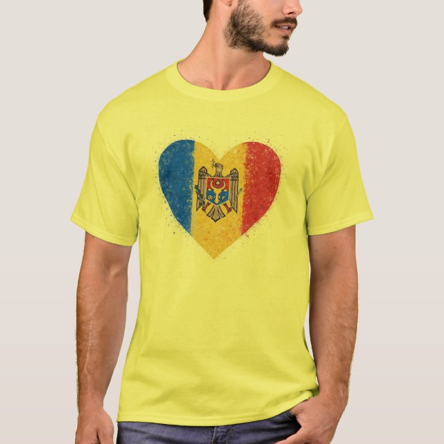 Camiseta Eu amo a Moldávia – Iubesc Moldova  (Frente)