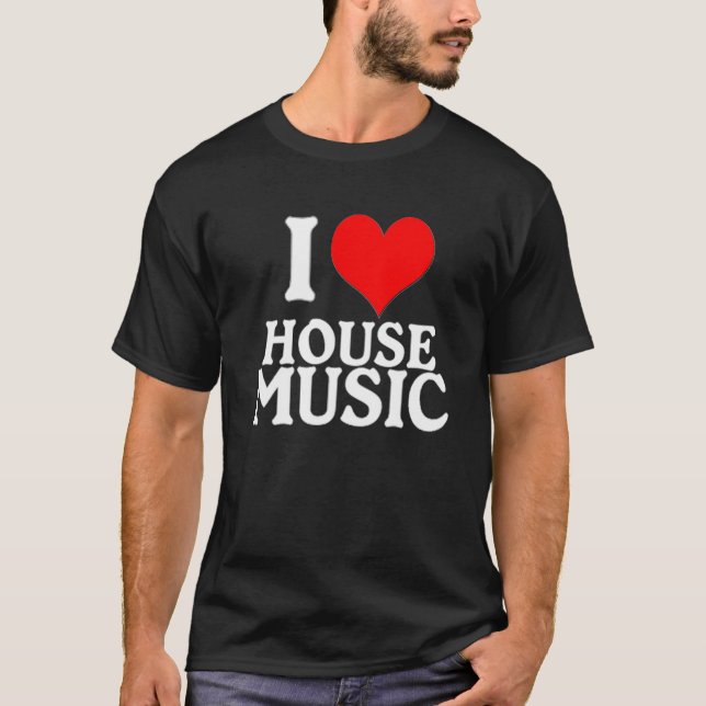 Camiseta EU AMO A MÚSICA da CASA - ed. escuro (Frente)