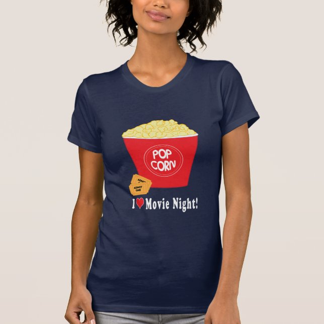 Camiseta Eu amo a noite de cinema (Frente)