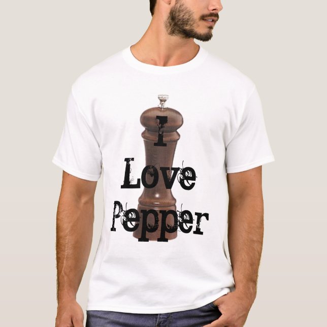 Camiseta Eu amo a pimenta - personalizada (Frente)